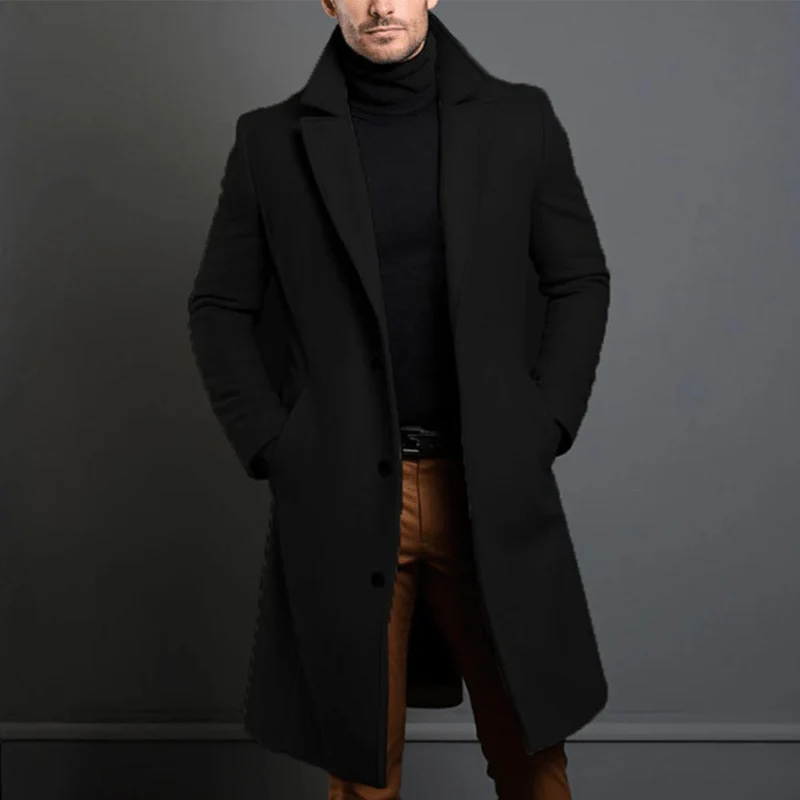 Piero® | Men’s Winter Trench Coats With Lapel Collar - Image 2