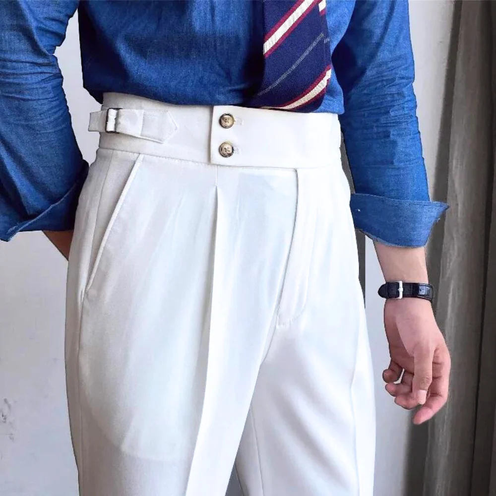 Plácido | Men's Elegant Slim Fit Trousers Business - Image 2