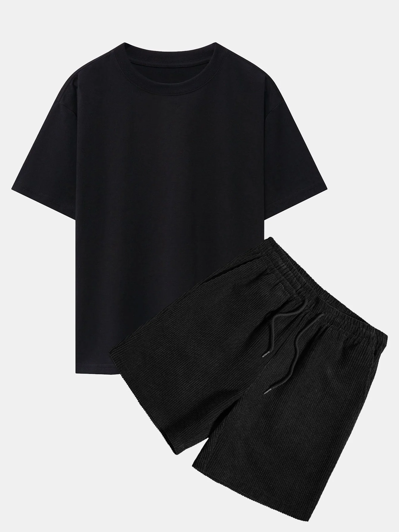 Platón® | Slogan Back Print Oversize T-Shirt & Corduroy Shorts - Image 4