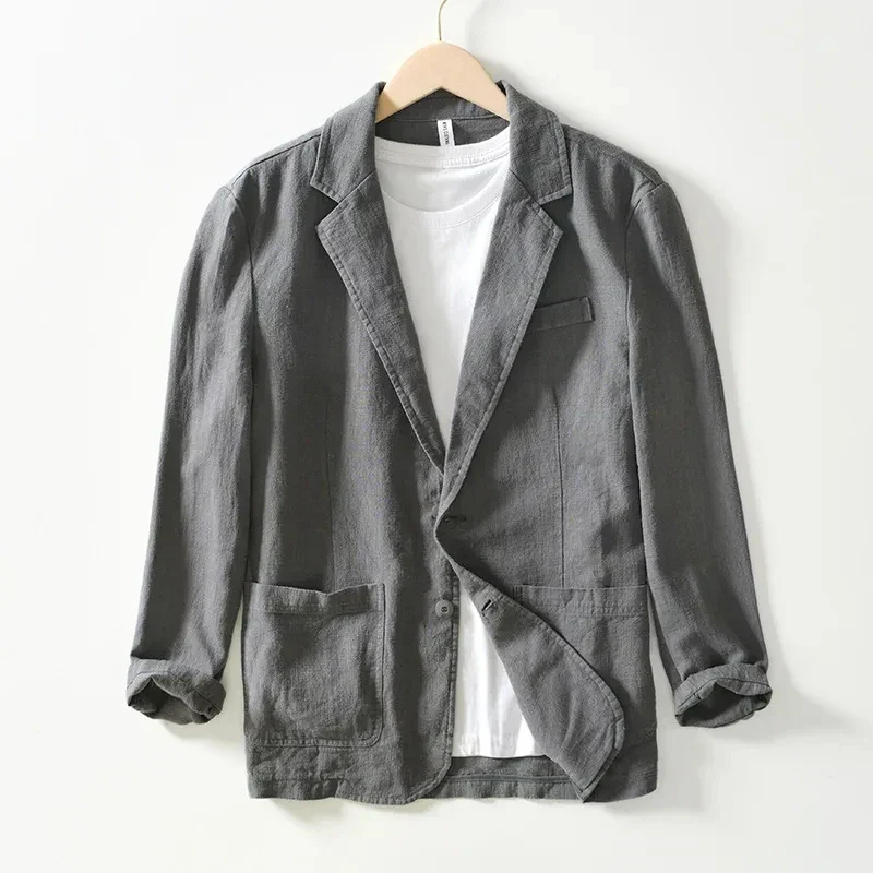 Polo | Men's linen-cotton jacket slim fit - Image 4