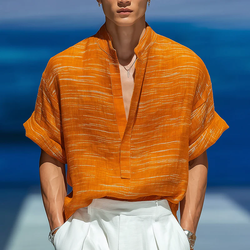 Quentin | Men'S Summer Fashion Printed V-Neck Long Sleeve Shirt - Image 2