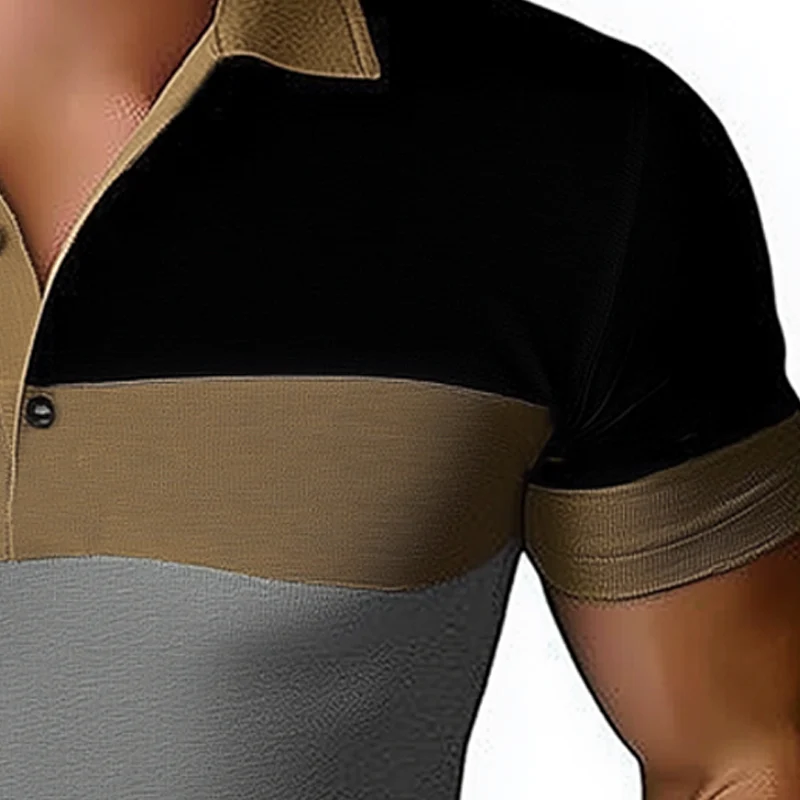 Rafael | Men'S Summer Business Colorblock Polo Collar Slim Fit T-Shirt - Image 3