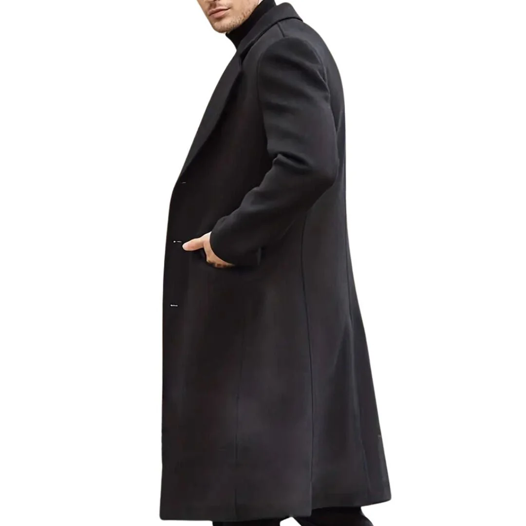 Raimundo® | Men’s Long Winter Coats With Lapel Collar - Image 2