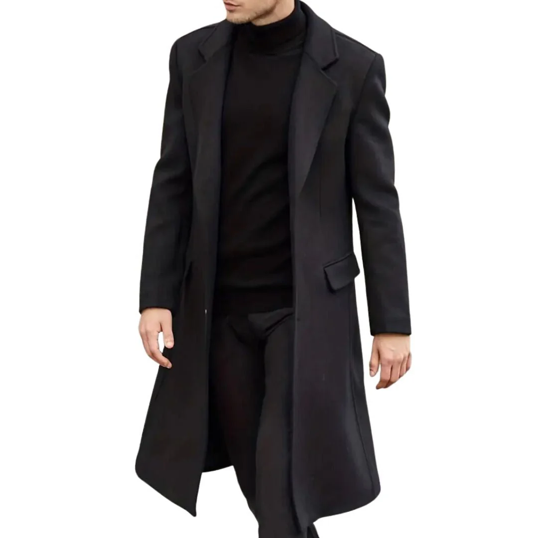 Raimundo® | Men’s Long Winter Coats With Lapel Collar - Image 3