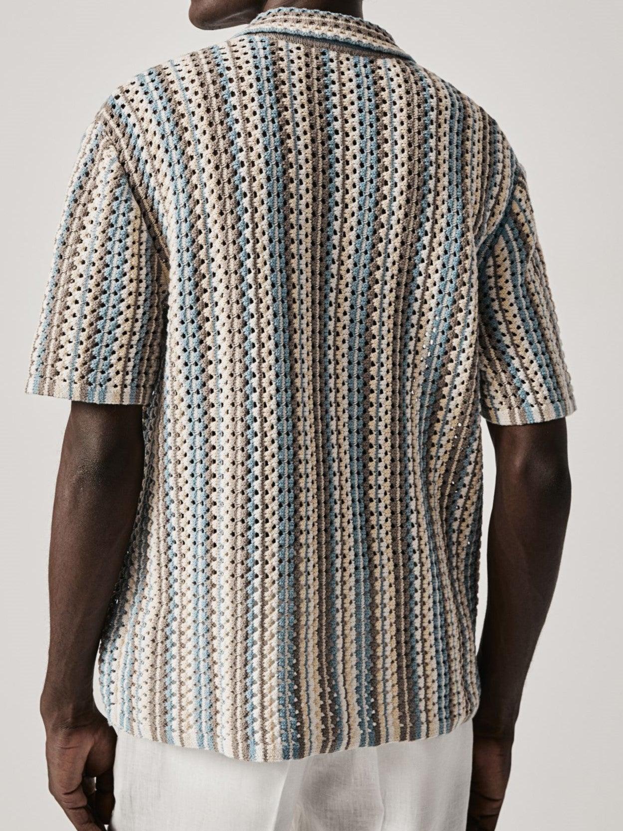 Ramsés® | Retro Knit Polo Shirt for Men – Cotton Perforated Summer Top with Johnny Collar - Image 2