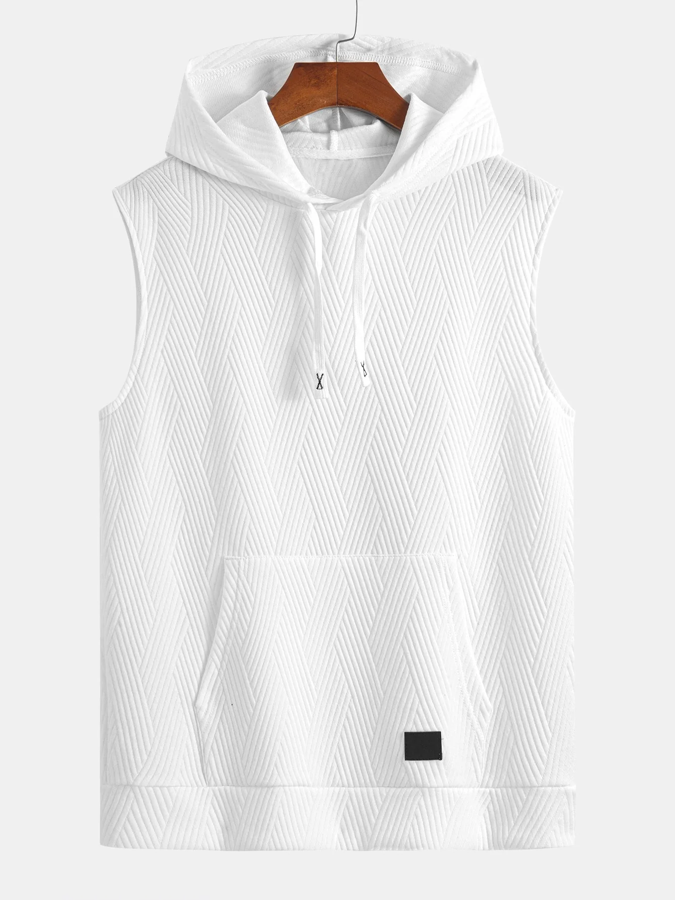 Raymond® | Striped Jacquard Sleeveless Hooded T-Shirt & Shorts - Image 7