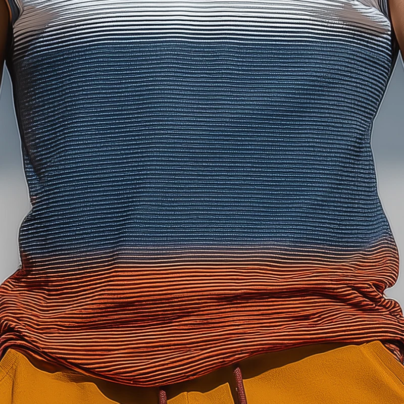 Reginald | Men'S Summer Fashion Striped Gradient Printed Cotton Blended Hooded Tank Top - Image 3