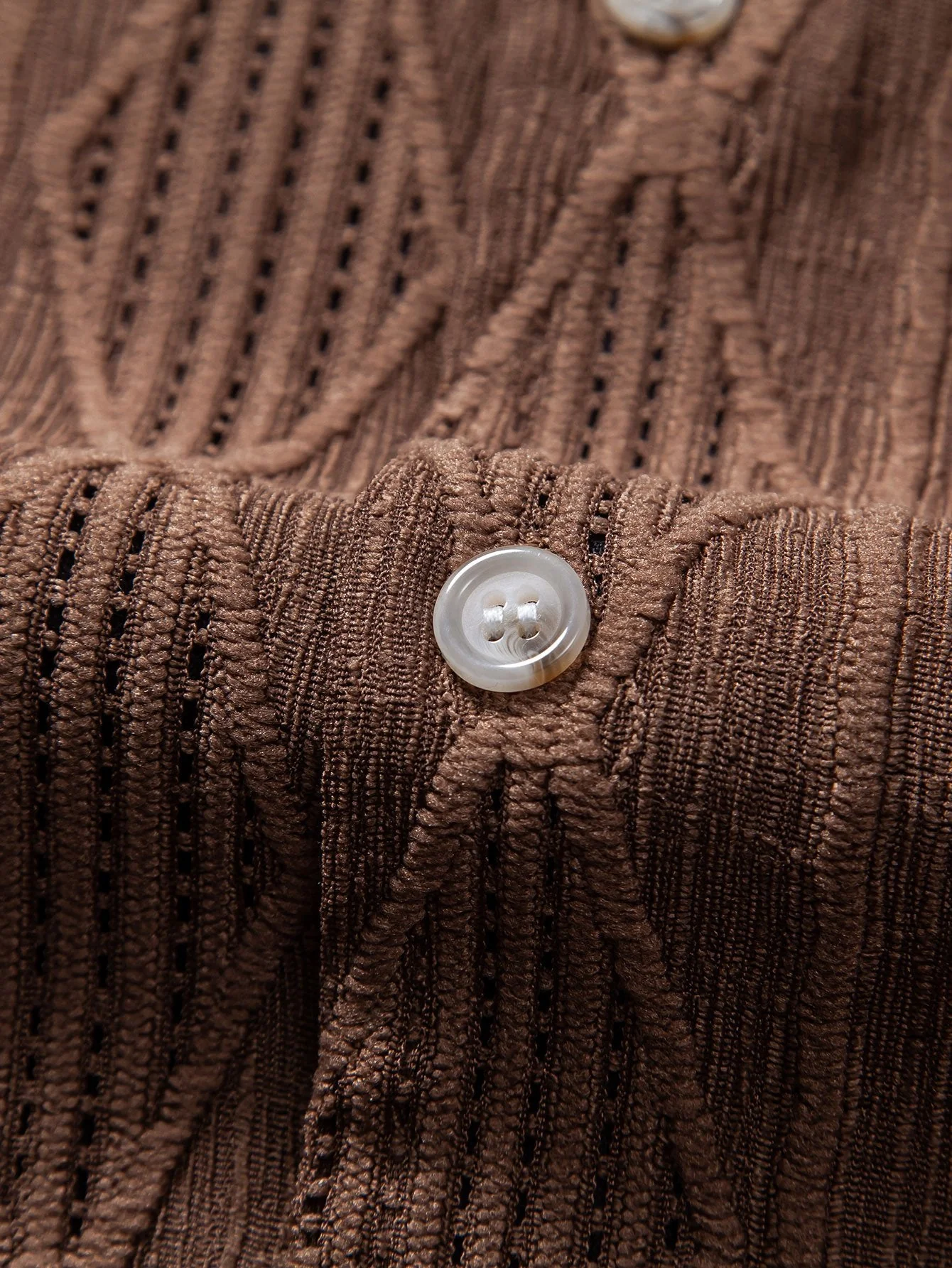René® | Geometric Jacquard Eyelet Cuban Shirt - Image 7