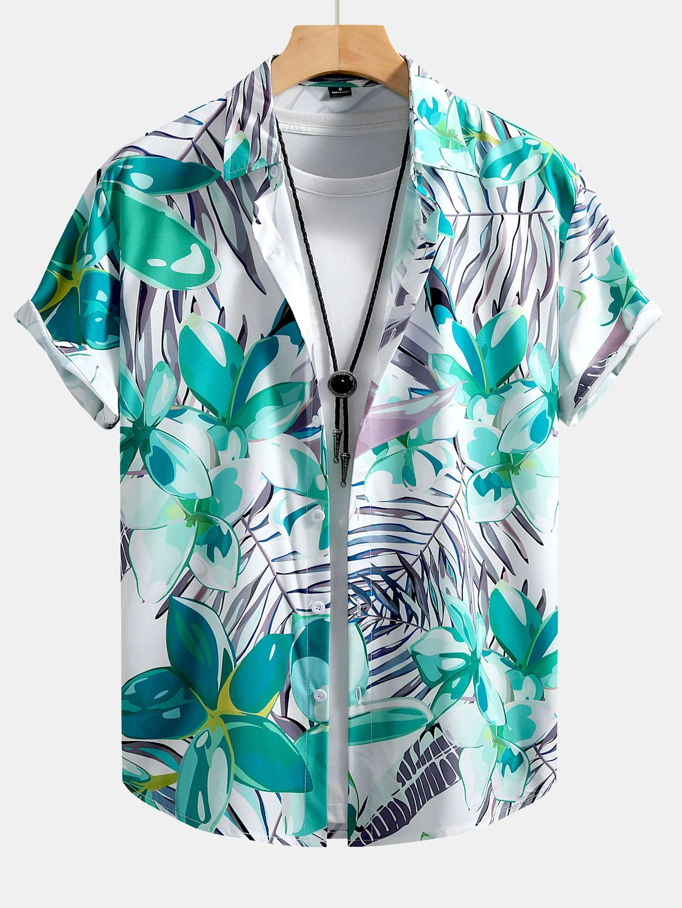 Rex® | Flower Plants Print Button Up Shirt & Swim Shorts - Image 11