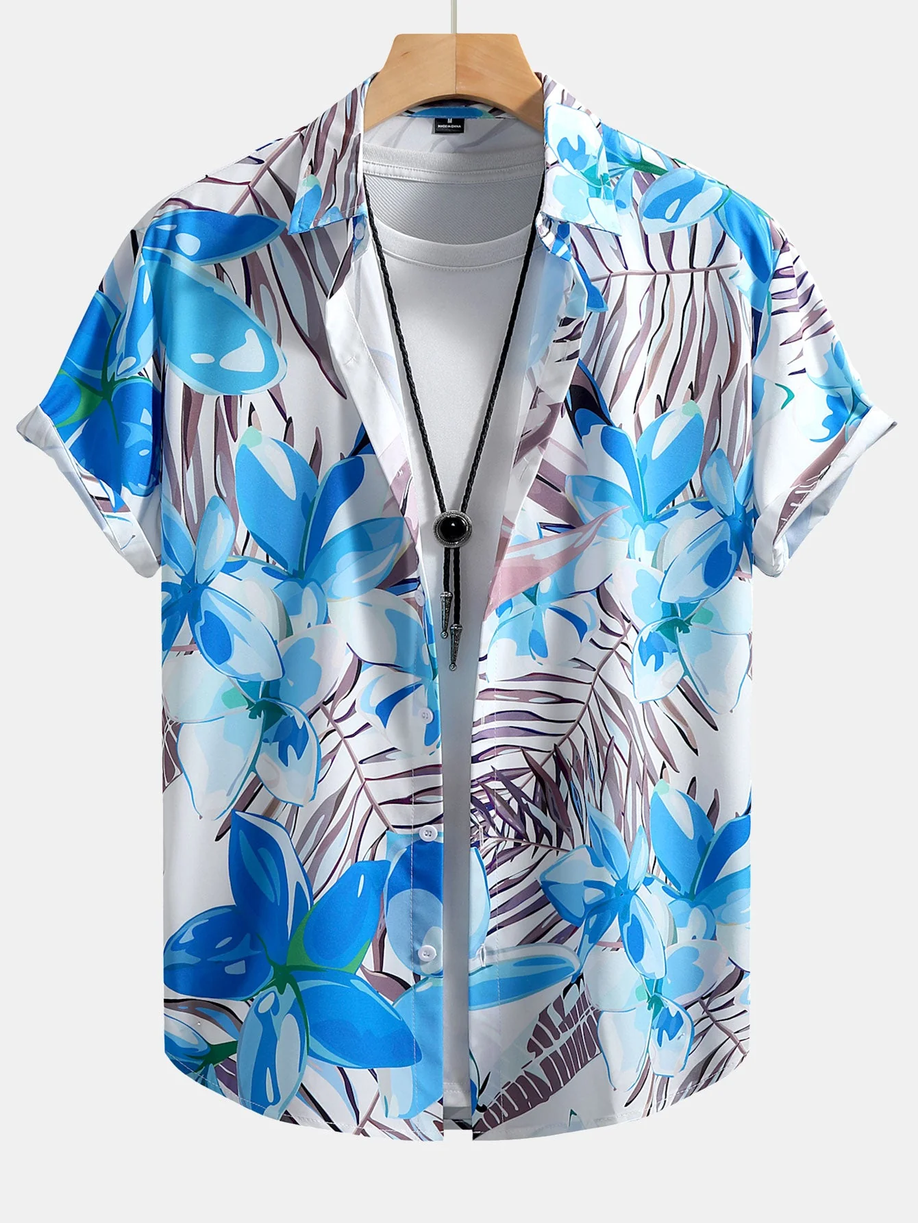Rex® | Flower Plants Print Button Up Shirt & Swim Shorts - Image 12