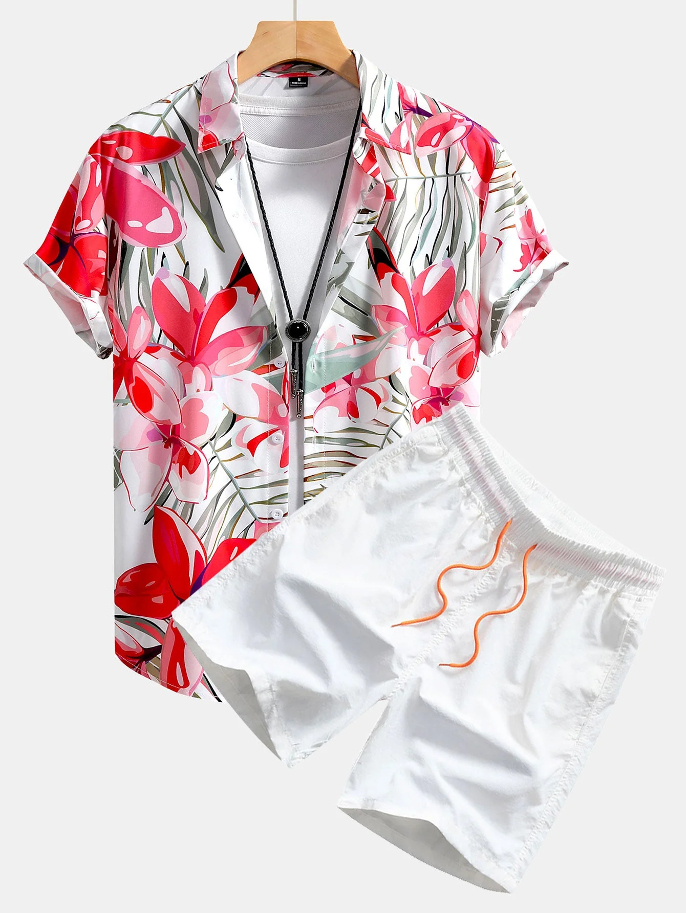 Rex® | Flower Plants Print Button Up Shirt & Swim Shorts - Image 3