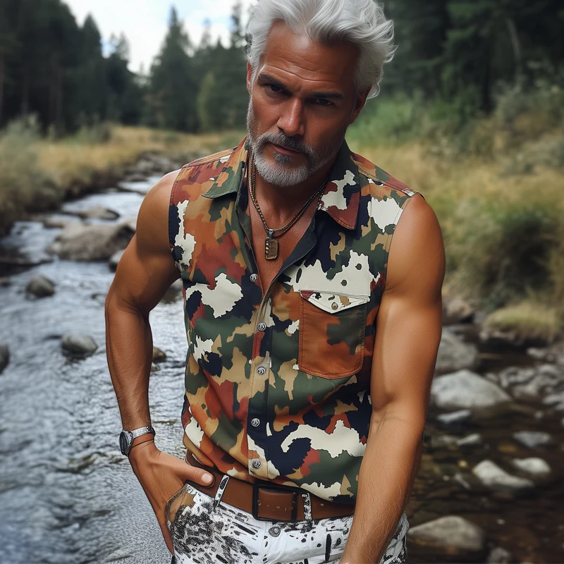 Ricardo | Men'S Summer Fashion Camouflage Sleeveless Shirt - Image 3