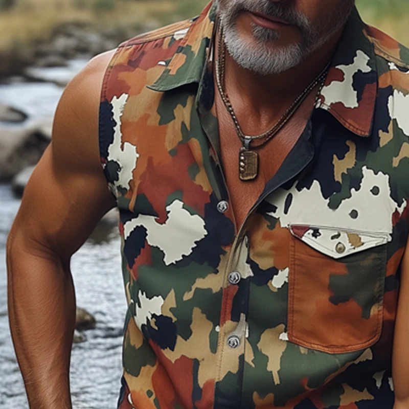 Ricardo | Men'S Summer Fashion Camouflage Sleeveless Shirt - Image 4