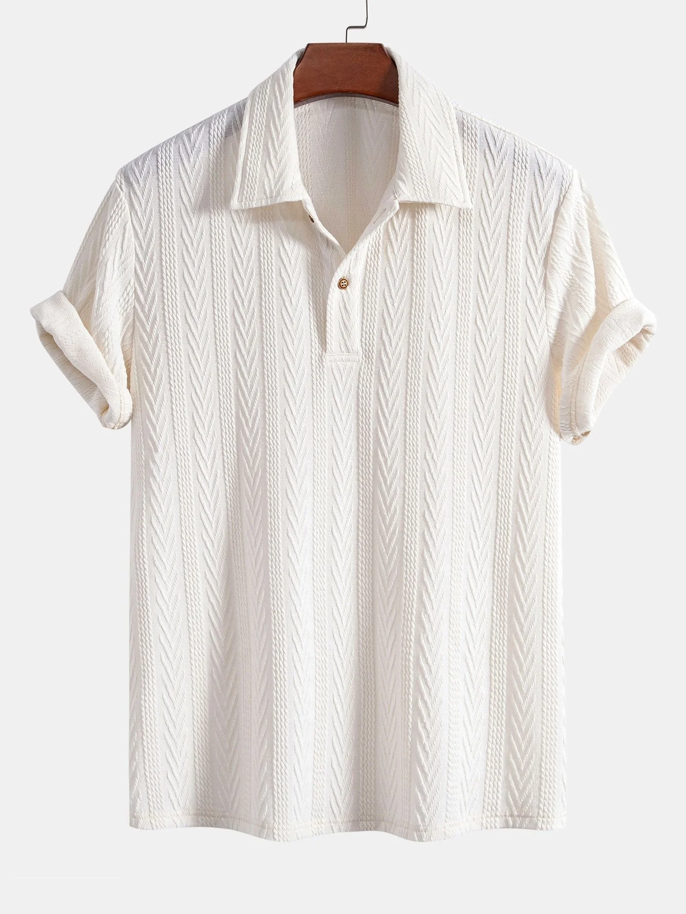 Richard® | Geometric Jacquard Knitted Polo - Image 3