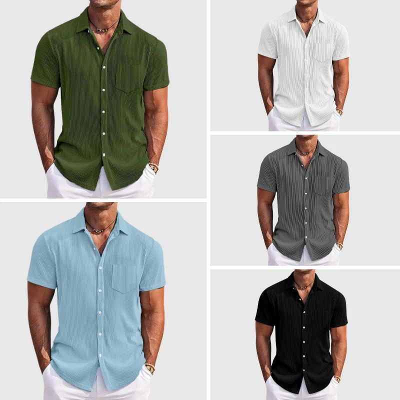 Richard | Elegant Striped Summer Shirt - Image 7