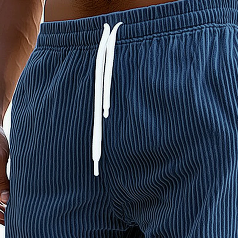 Richard | Men'S Summer Casual Corduroy Lace-Up Sports Shorts - Image 2