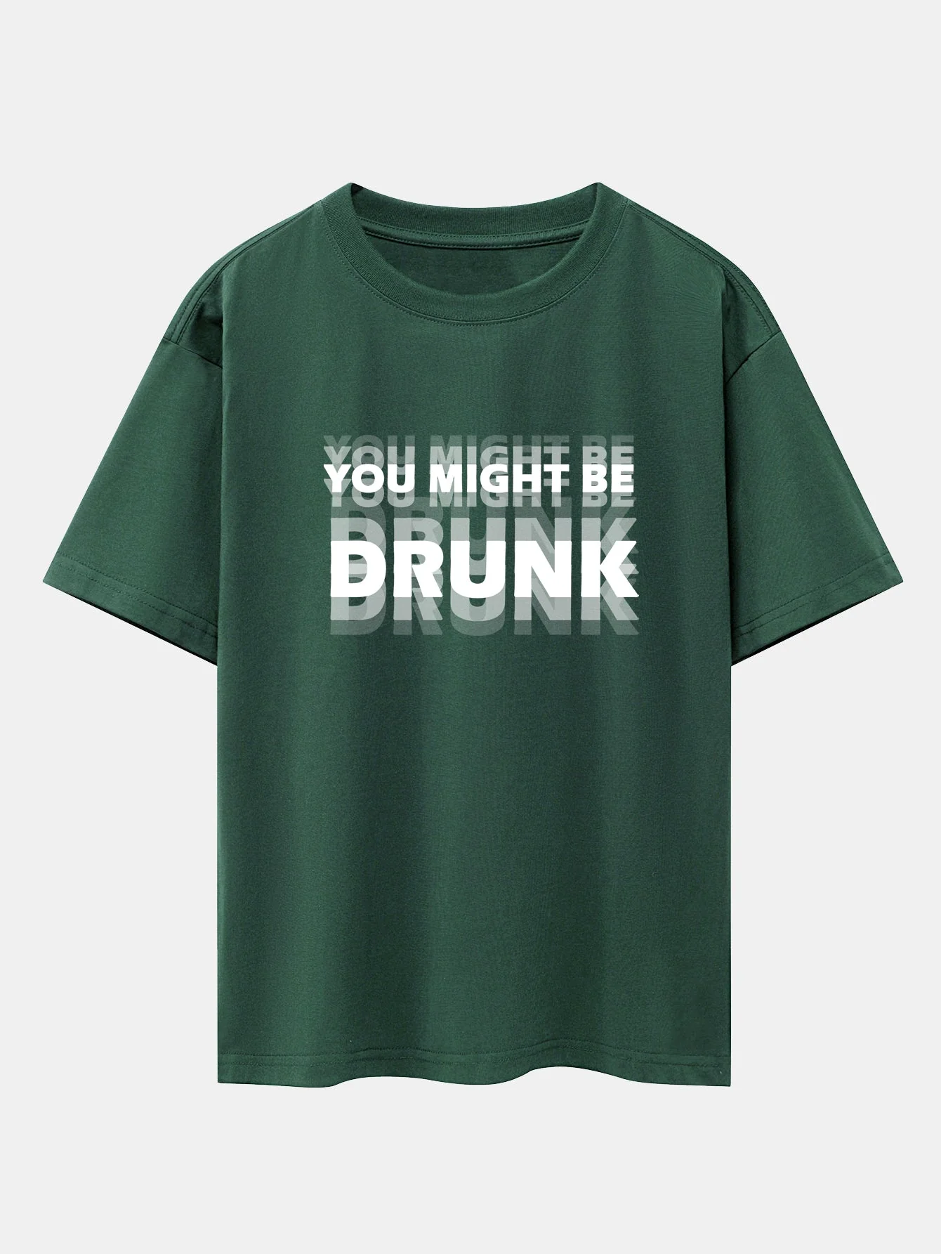 Ricky® | You Might Be Drunk Print Drop Shoulder Oversize T-Shirt - Image 3