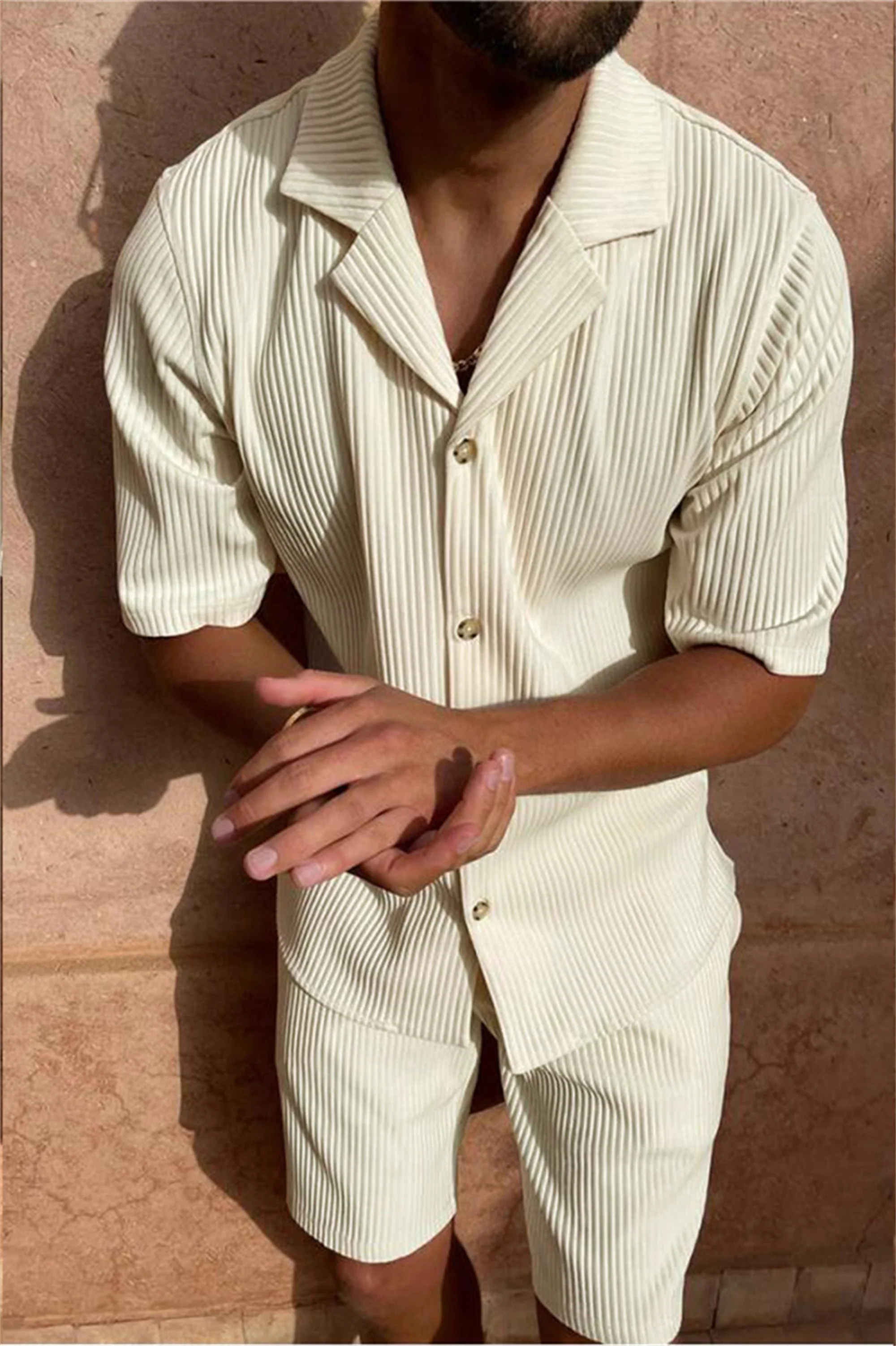 Rigel | Short-sleeved rope shirt and shorts set - Image 9