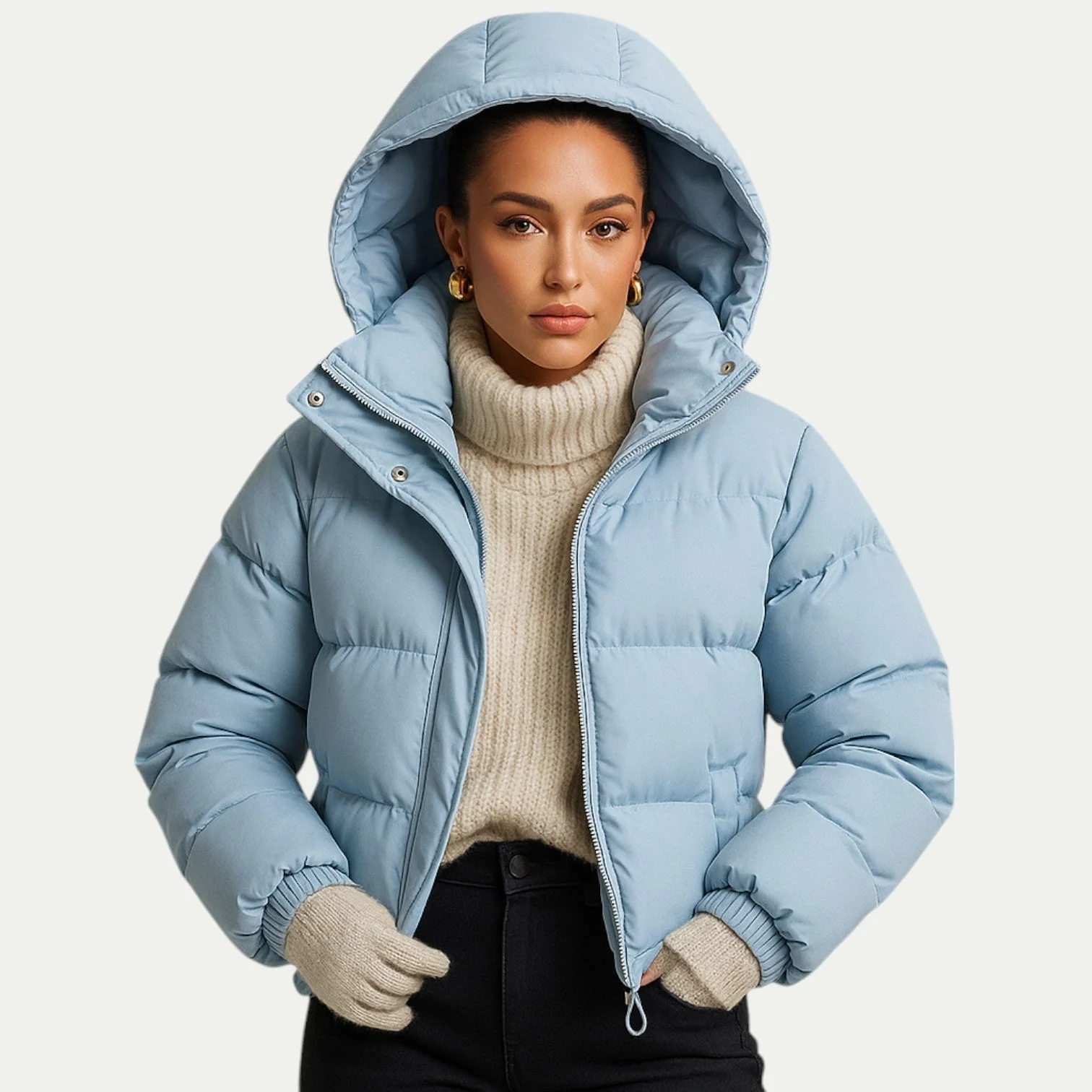 Ringo | Unisex down quilted jacket with hood and thermal insulation - Image 3
