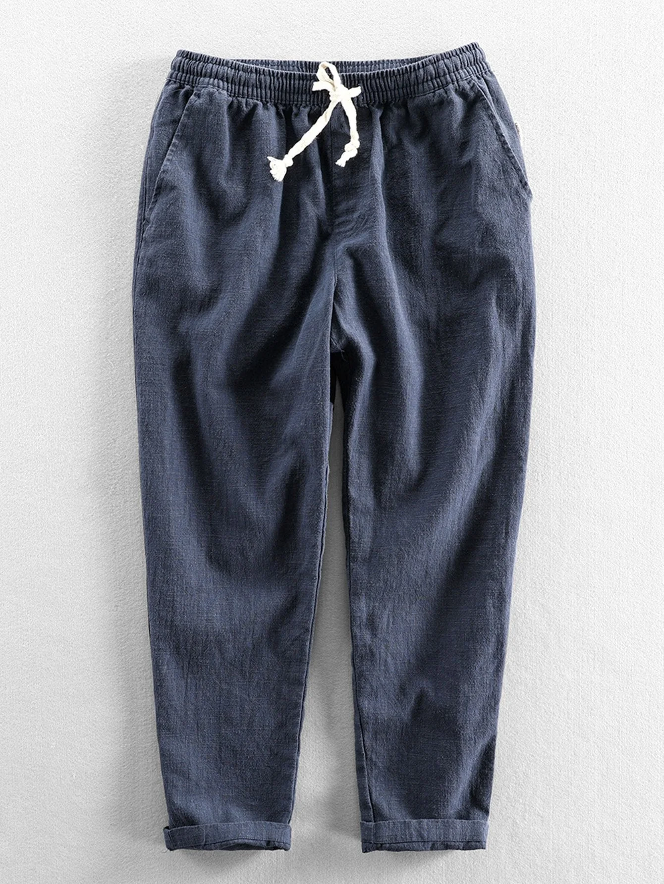 Rishi® | Linen And Cotton Mix Ankle-Length Trousers - Image 3