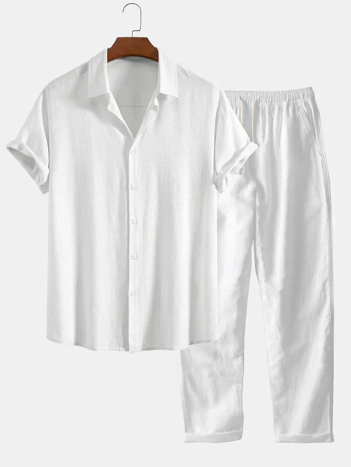 River | Linen blend shirt and straight pants set - Image 18