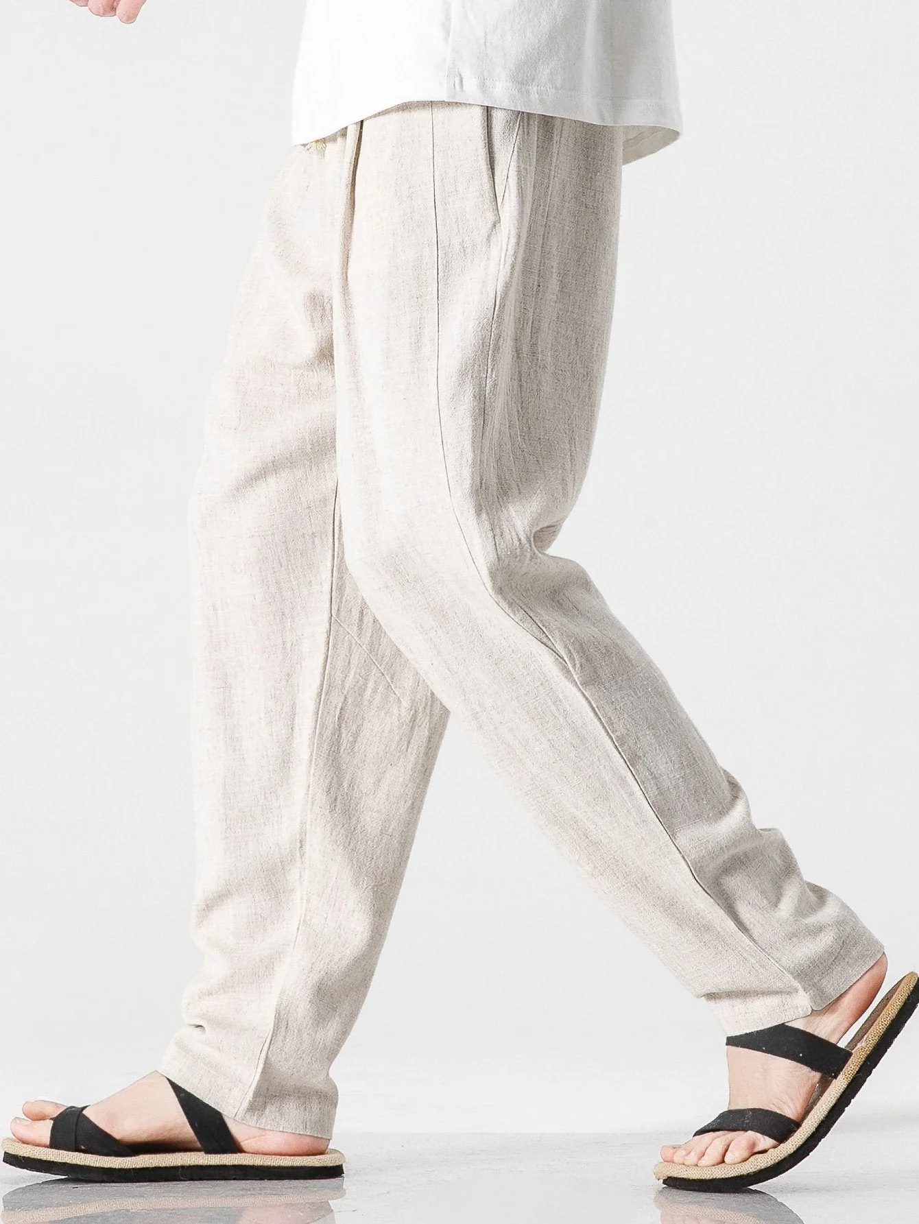 RobĀ® | Relax Fit Harem Pants In Linen And Cotton Mix