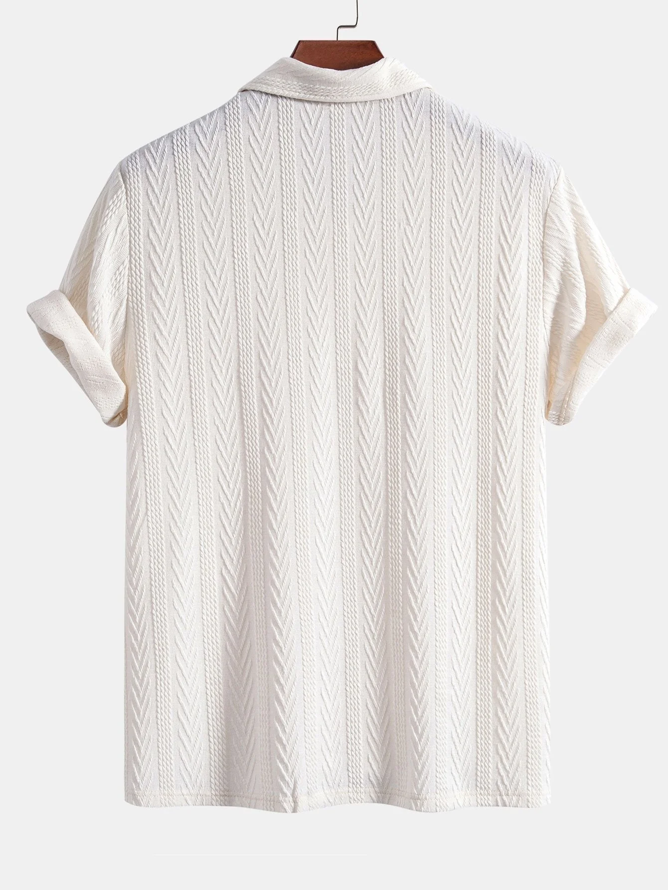 Robert | Knitted Geometric Jacquard Polo - Image 12
