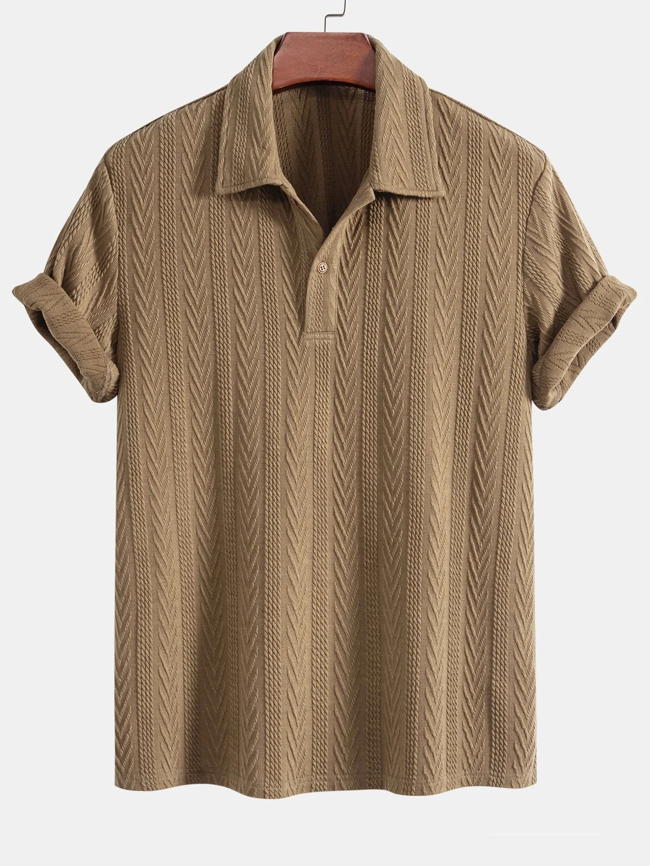 Robert | Knitted Geometric Jacquard Polo - Image 15