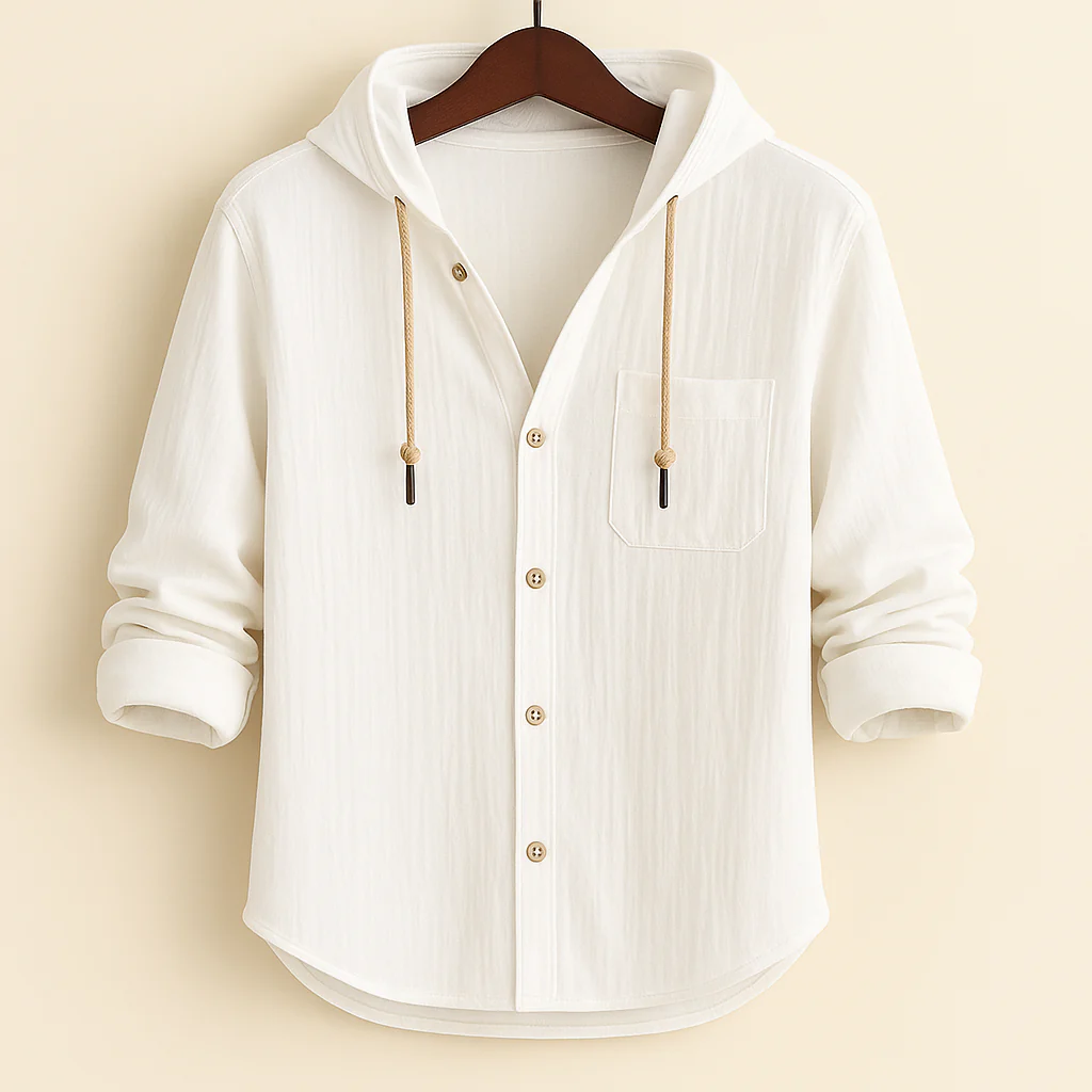 Roberto | LUXURY SOFT COTTON SHIRT WITH HOOD - Image 6