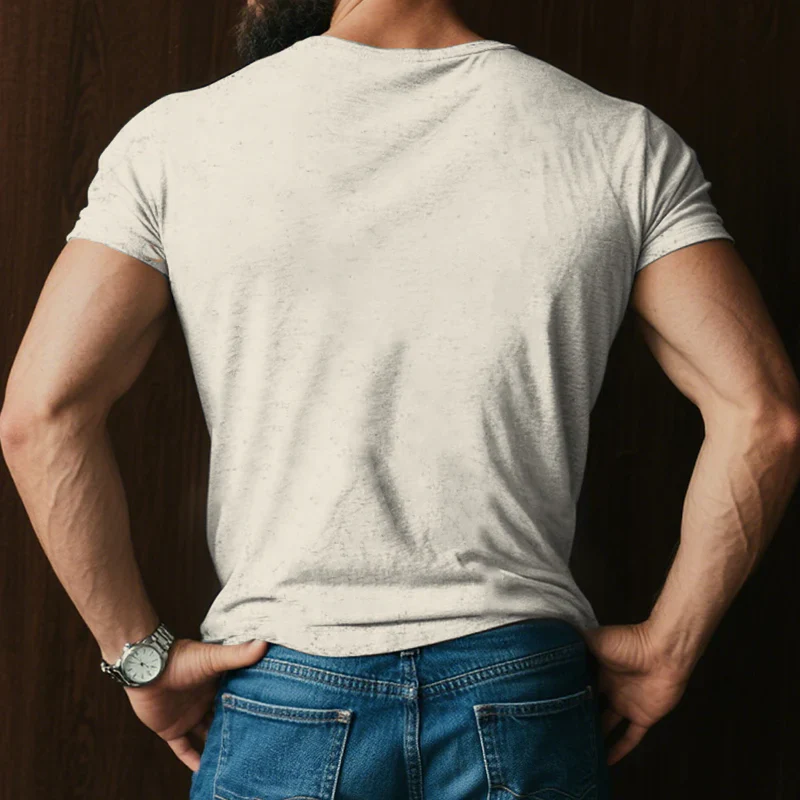 Roberto | Men'S Retro Casual Shabby Striped Printed V-Neck Short Sleeve T-Shirt - Image 5