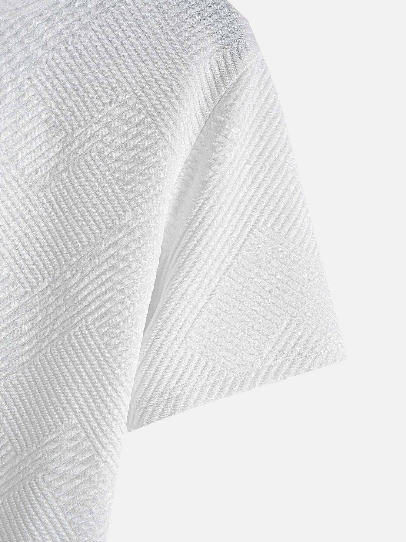 Robin® | Short Sleeve Stripe Jacquard Arc Hem T-Shirt - Image 11