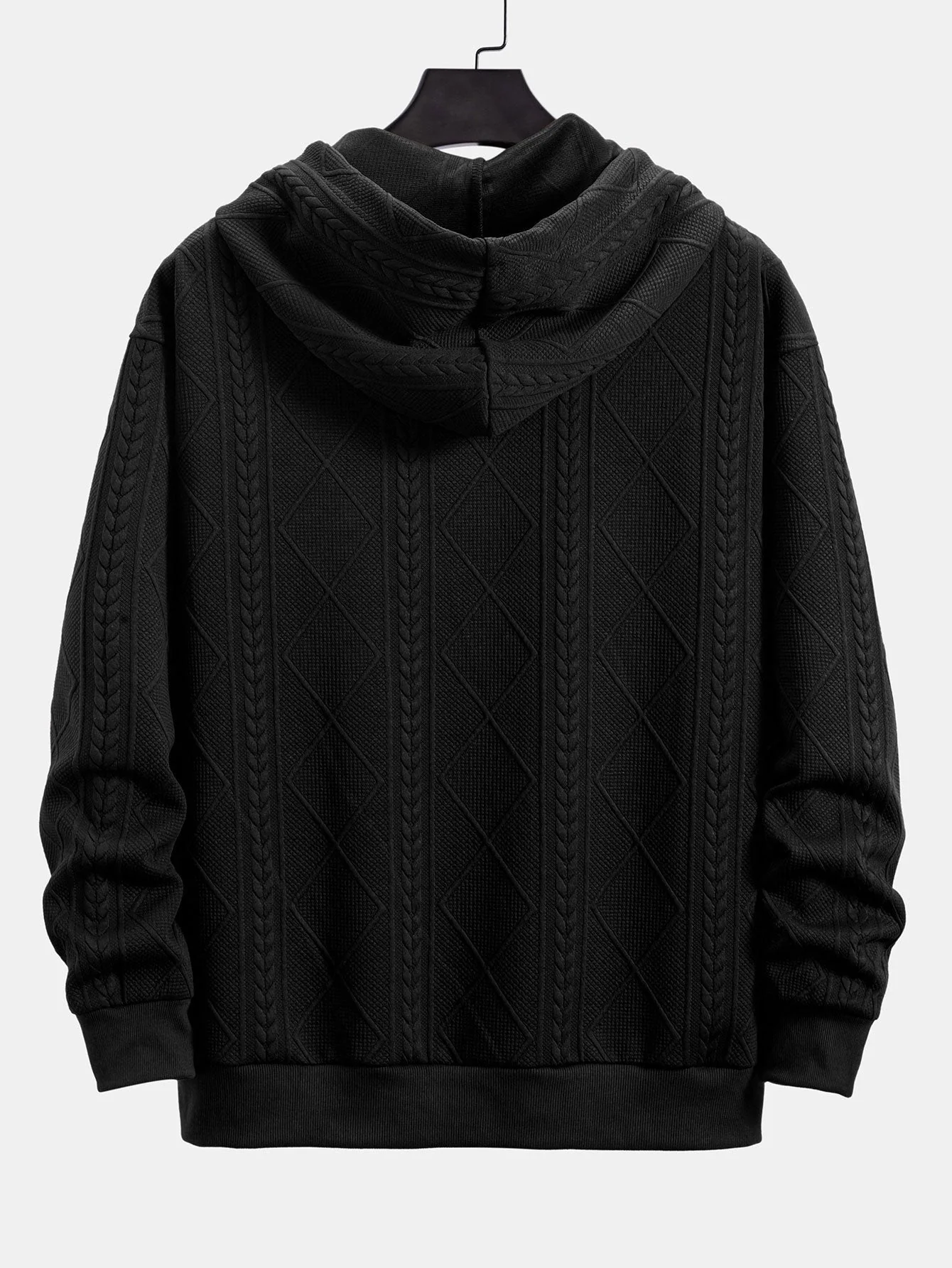 Rocky | Relax Fit Geometric Jacquard Hoodie - Image 10
