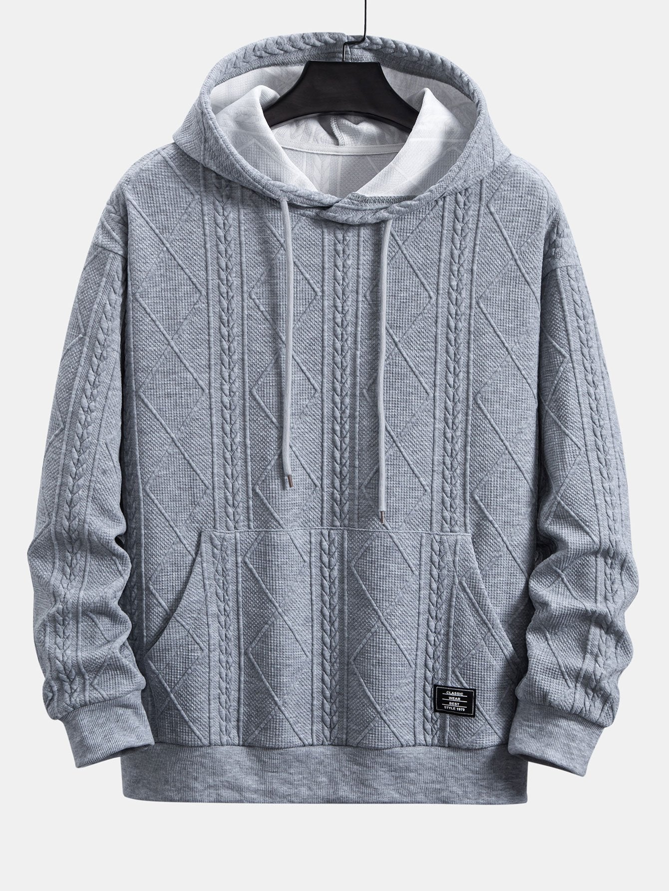 Rocky | Relax Fit Geometric Jacquard Hoodie - Image 11