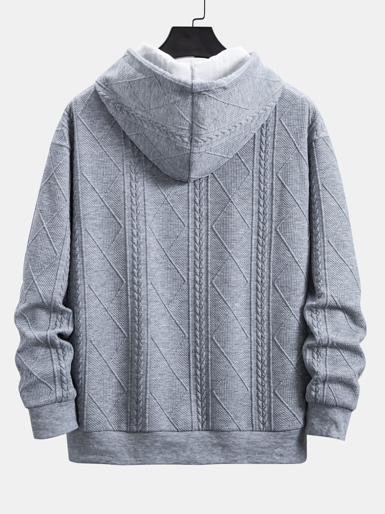 Rocky | Relax Fit Geometric Jacquard Hoodie - Image 12