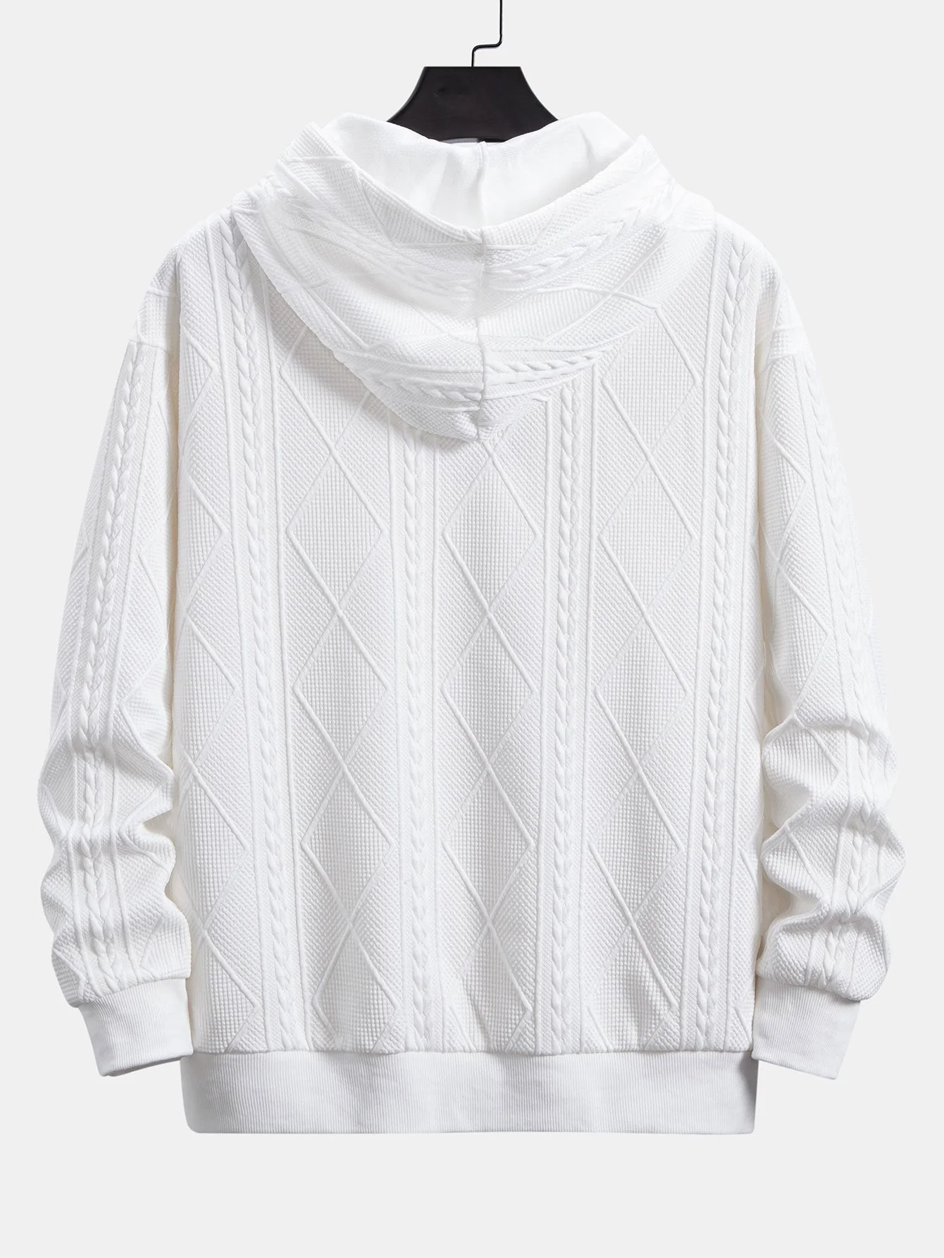 Rocky | Relax Fit Geometric Jacquard Hoodie - Image 8