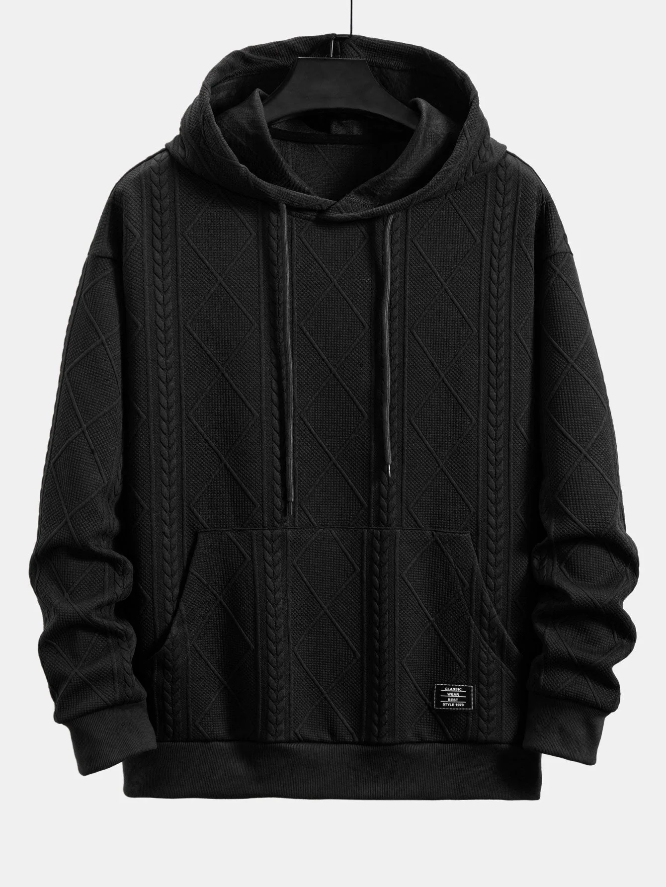 Rocky | Relax Fit Geometric Jacquard Hoodie - Image 9