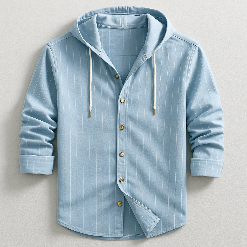Rodney | LUXURY STRIPED HOODED SHIRT - Image 2