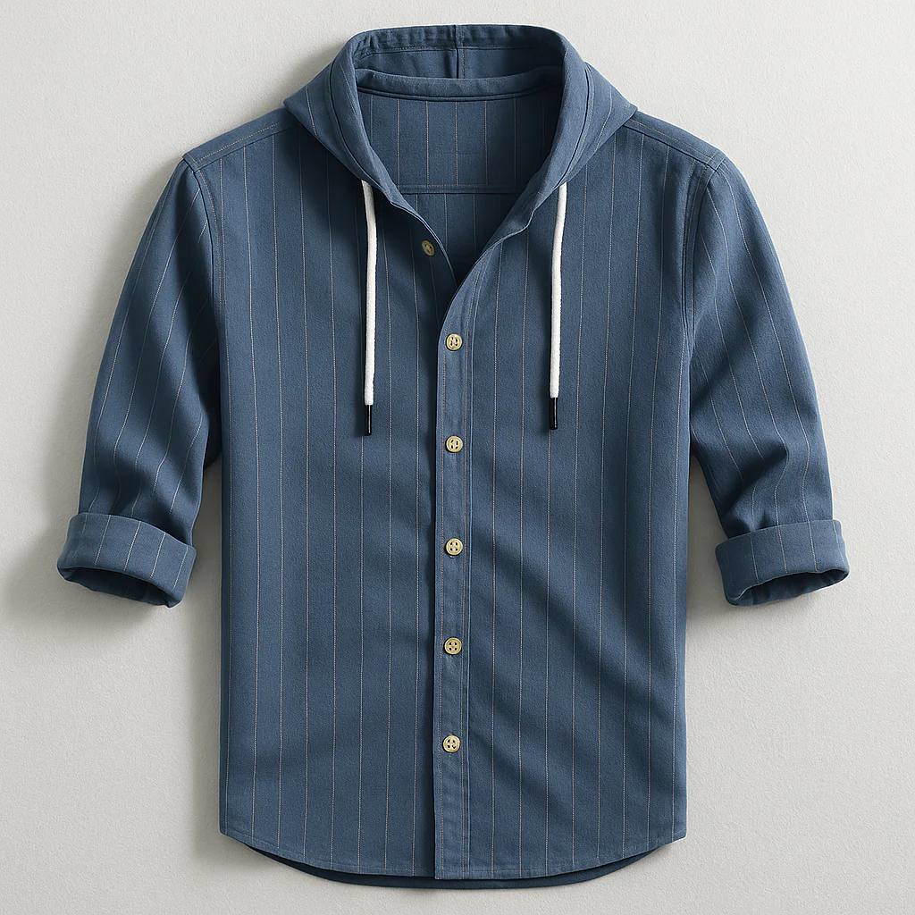 Rodney | LUXURY STRIPED HOODED SHIRT - Image 4