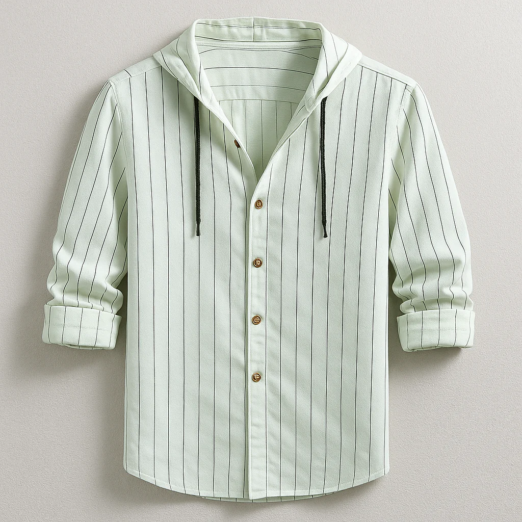 Rodney | LUXURY STRIPED HOODED SHIRT - Image 5