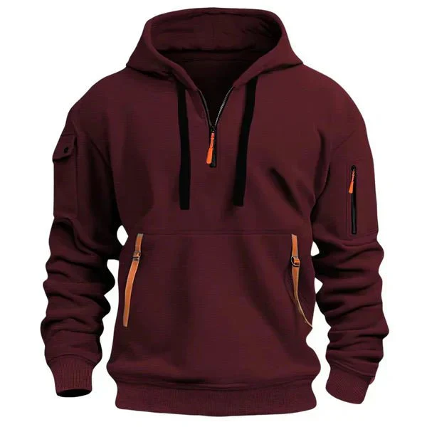Rogelio® | Men’s Half Zip Hoodies with Zip Pockets - Image 8