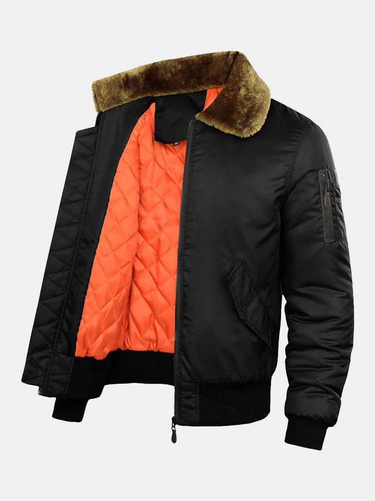 Ronan | Quilted Lined Bomber Jacket With Faux Fur Collar - Image 6