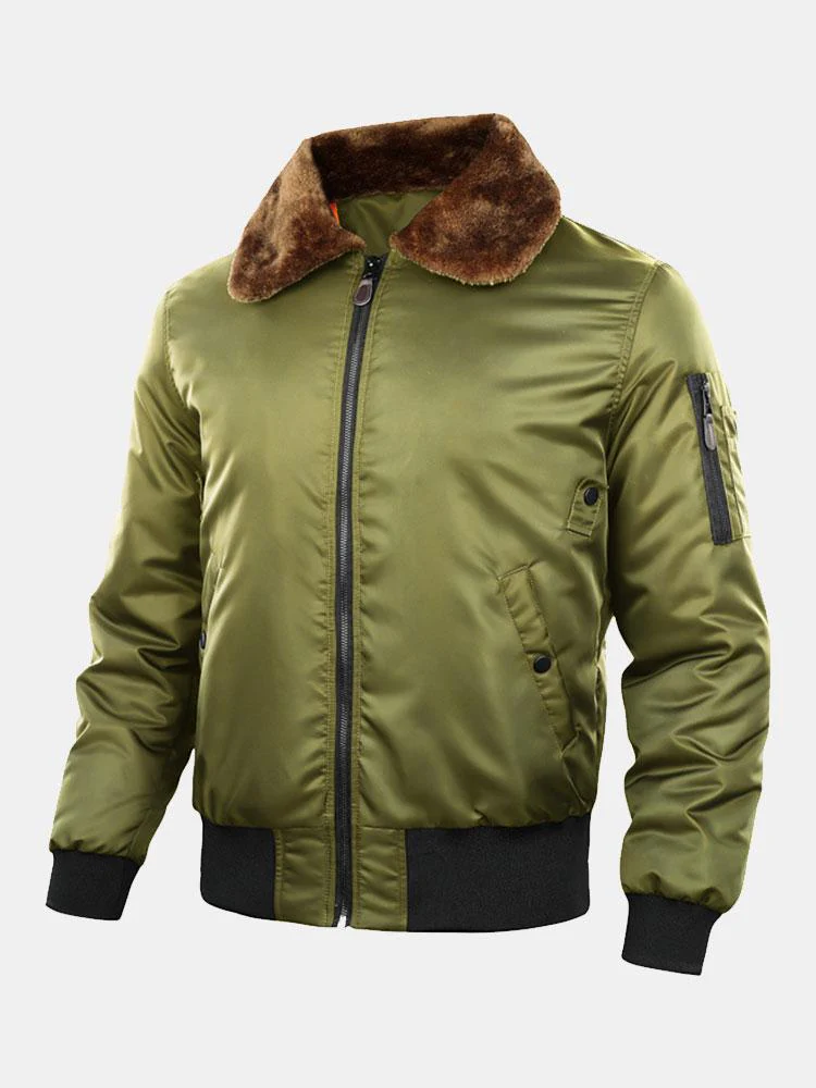 Ronan | Quilted Lined Bomber Jacket With Faux Fur Collar - Image 7