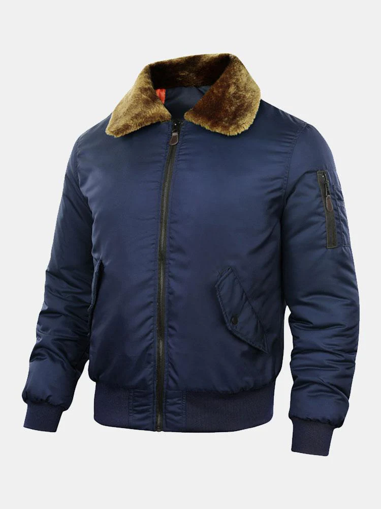 Ronan | Quilted Lined Bomber Jacket With Faux Fur Collar - Image 8