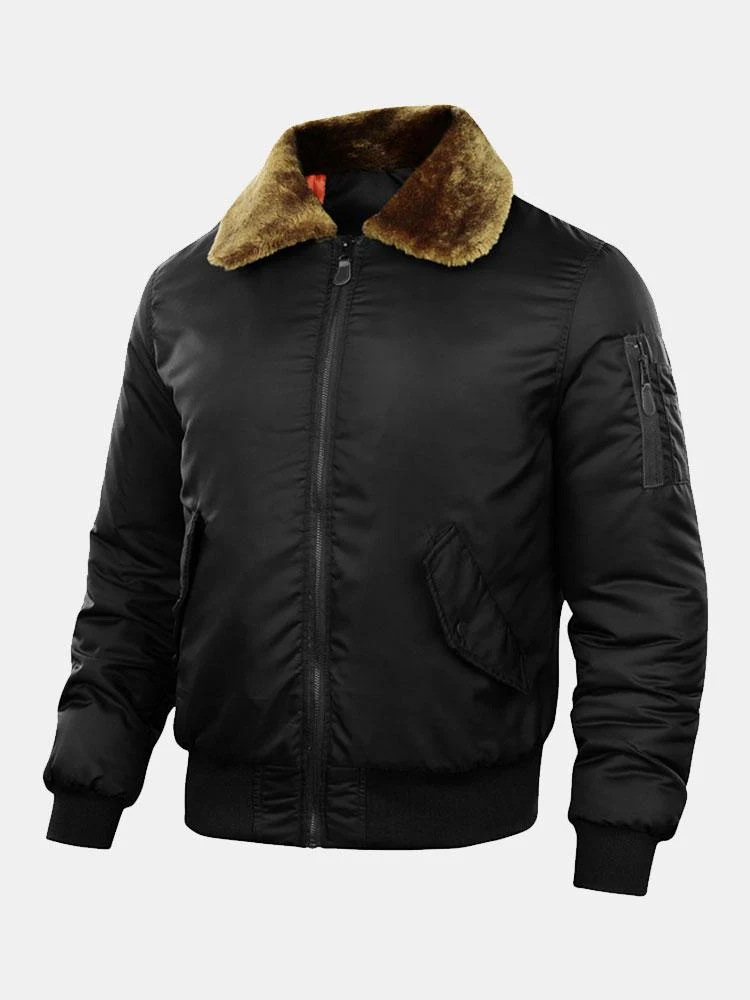 Ronan | Quilted Lined Bomber Jacket With Faux Fur Collar - Image 9