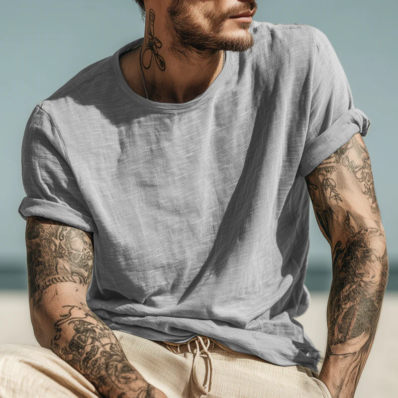 Rory | Men'S Casual Breathable Skin-Friendly Cotton Round Neck Slim Short-Sleeved T-Shirt - Image 2