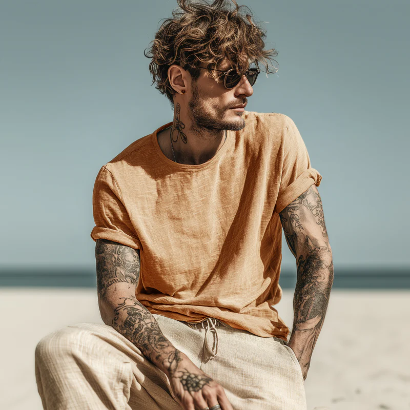 Rory | Men'S Casual Breathable Skin-Friendly Cotton Round Neck Slim Short-Sleeved T-Shirt - Image 4