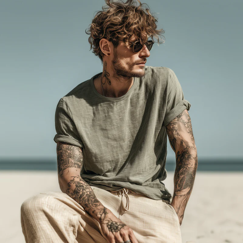 Rory | Men'S Casual Breathable Skin-Friendly Cotton Round Neck Slim Short-Sleeved T-Shirt - Image 5