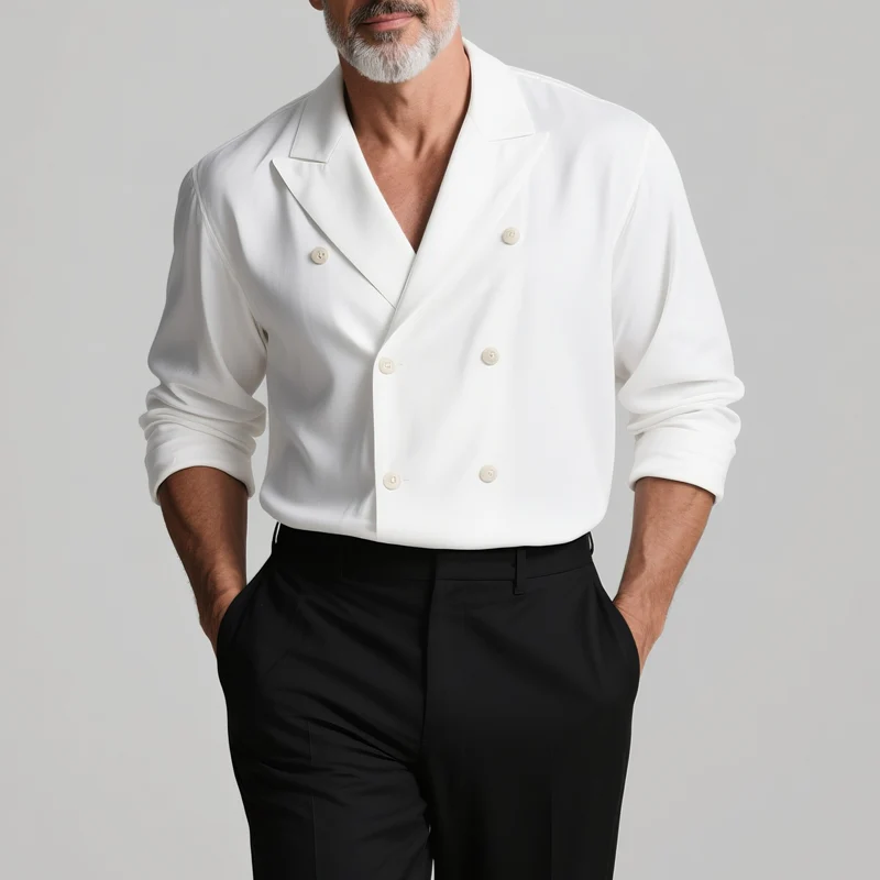 Rory | Men'S Solid Peak Lapel Double Breasted Blazer - Image 2