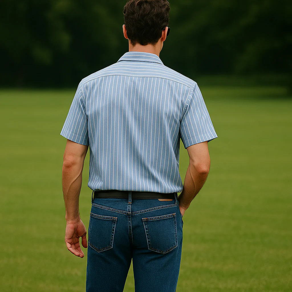 Rory | Men'S Summer Fashion Striped Cotton And Linen Short Sleeve Shirt - Image 3