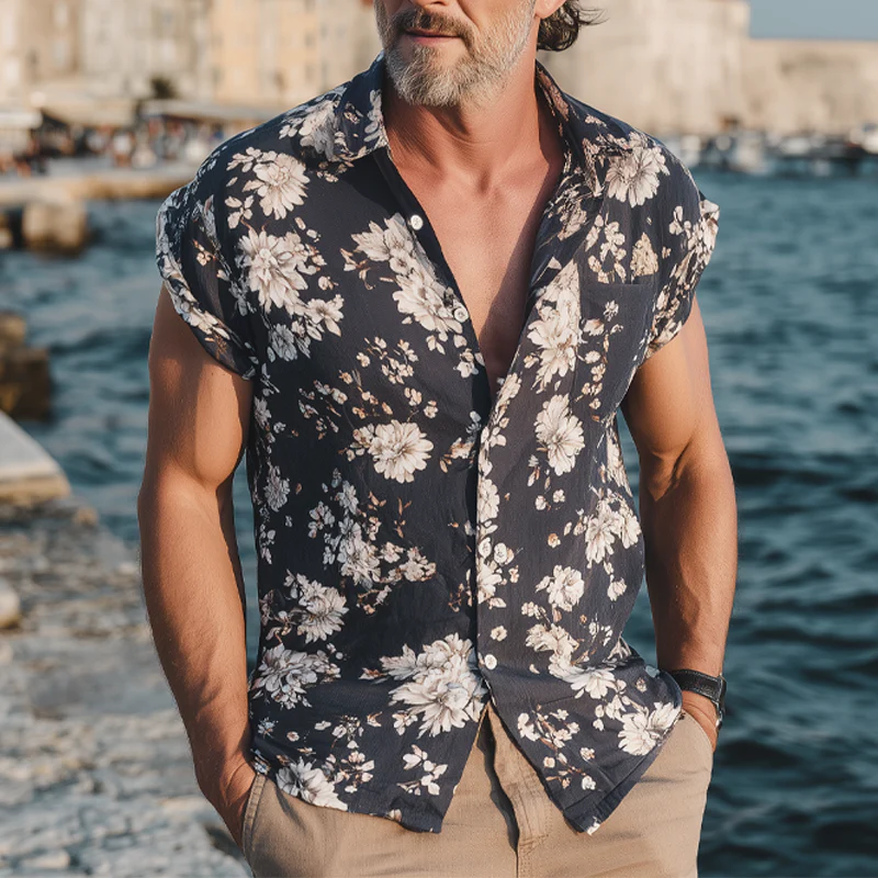 Roscoe | Men'S Summer Floral Print Short Sleeve Shirt - Image 2